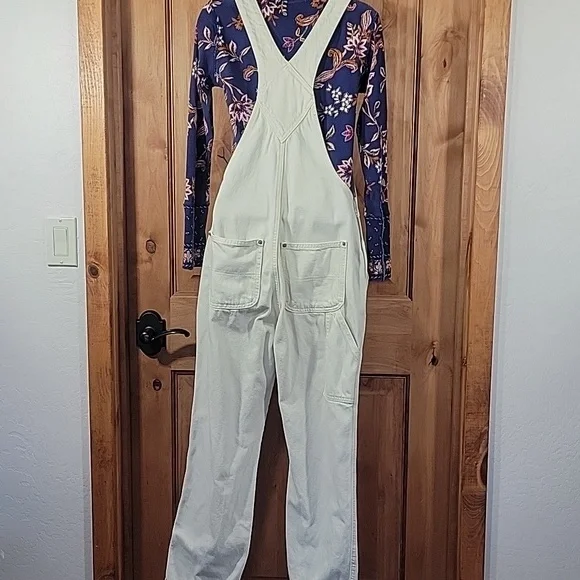 Cream Denim Overalls - Picture 6 of 16